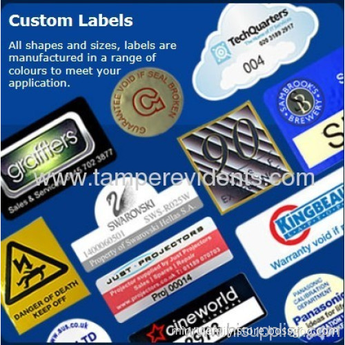 Custom Destructive Asset Label,warranty Void If Remove Sticker For Asset Tracking,silver Pet Property Stickers 